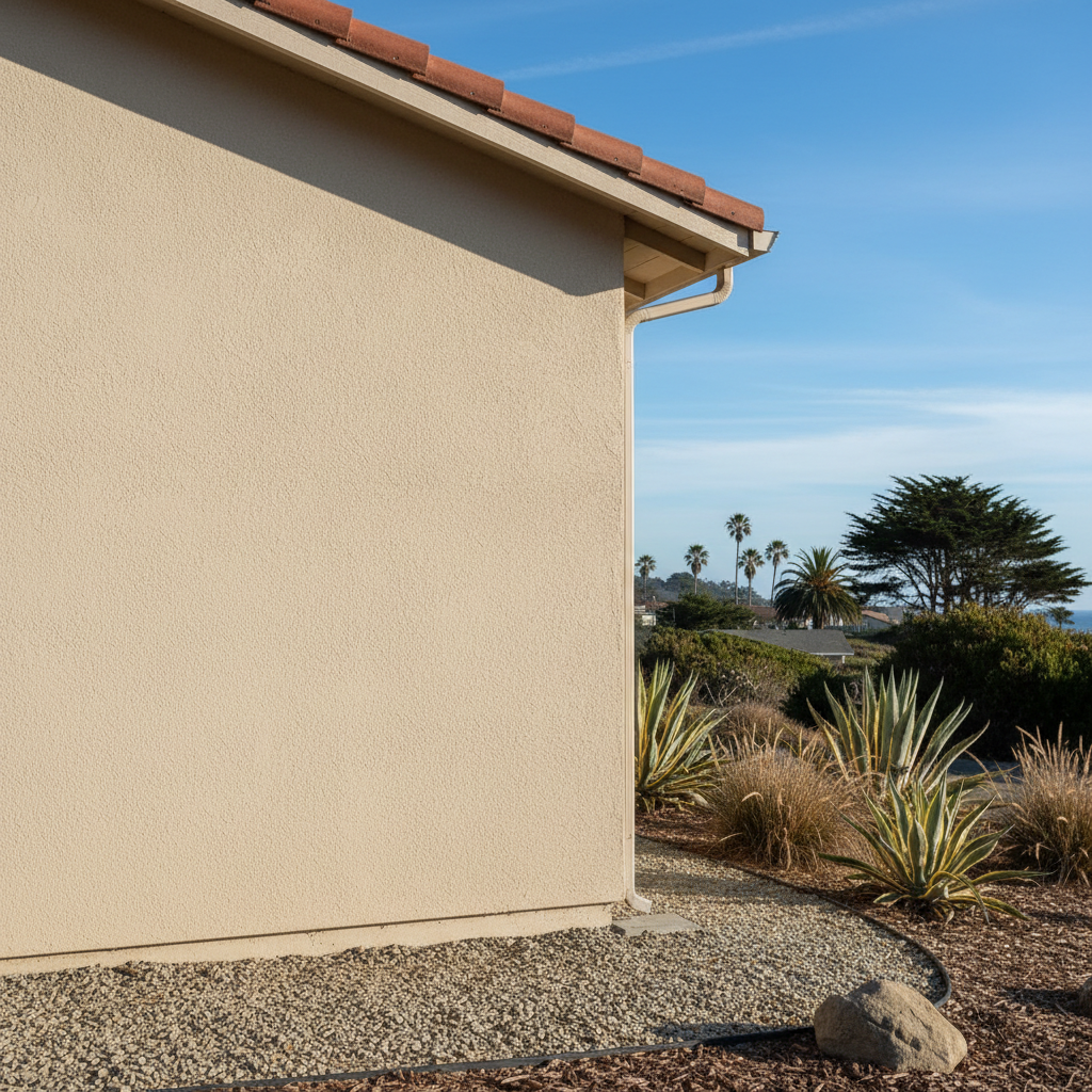 Completed residential stucco work at a residential property in Marina, CA