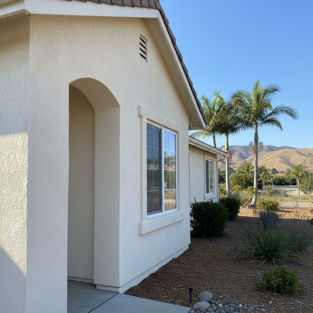 Completed residential stucco work at a residential property in Arcadia, CA