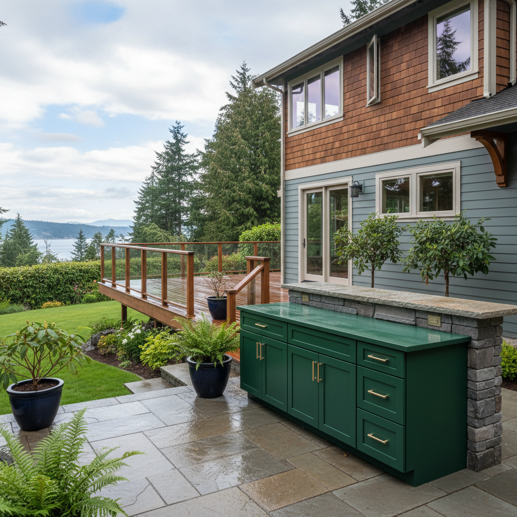 Completed cabinet painting work at a residential property in Shoreline, WA