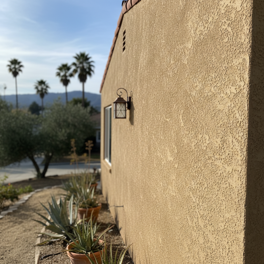 Completed stucco removal work at a residential property in Pasadena, CA