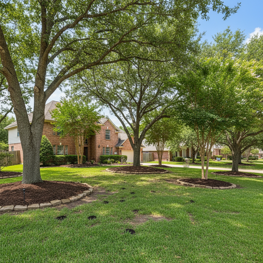 Completed tree health & care work at a residential property in Porter, TX