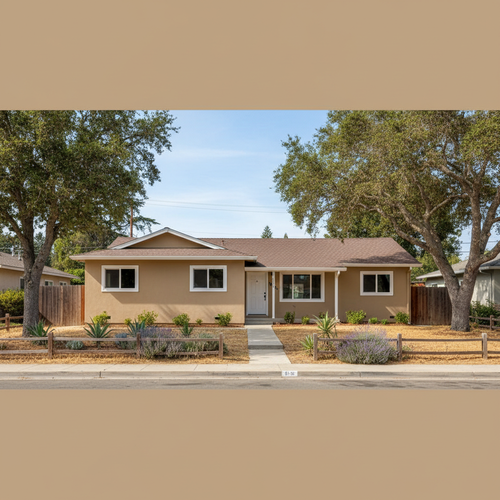 Completed stucco installation work at a residential property in Marina, CA