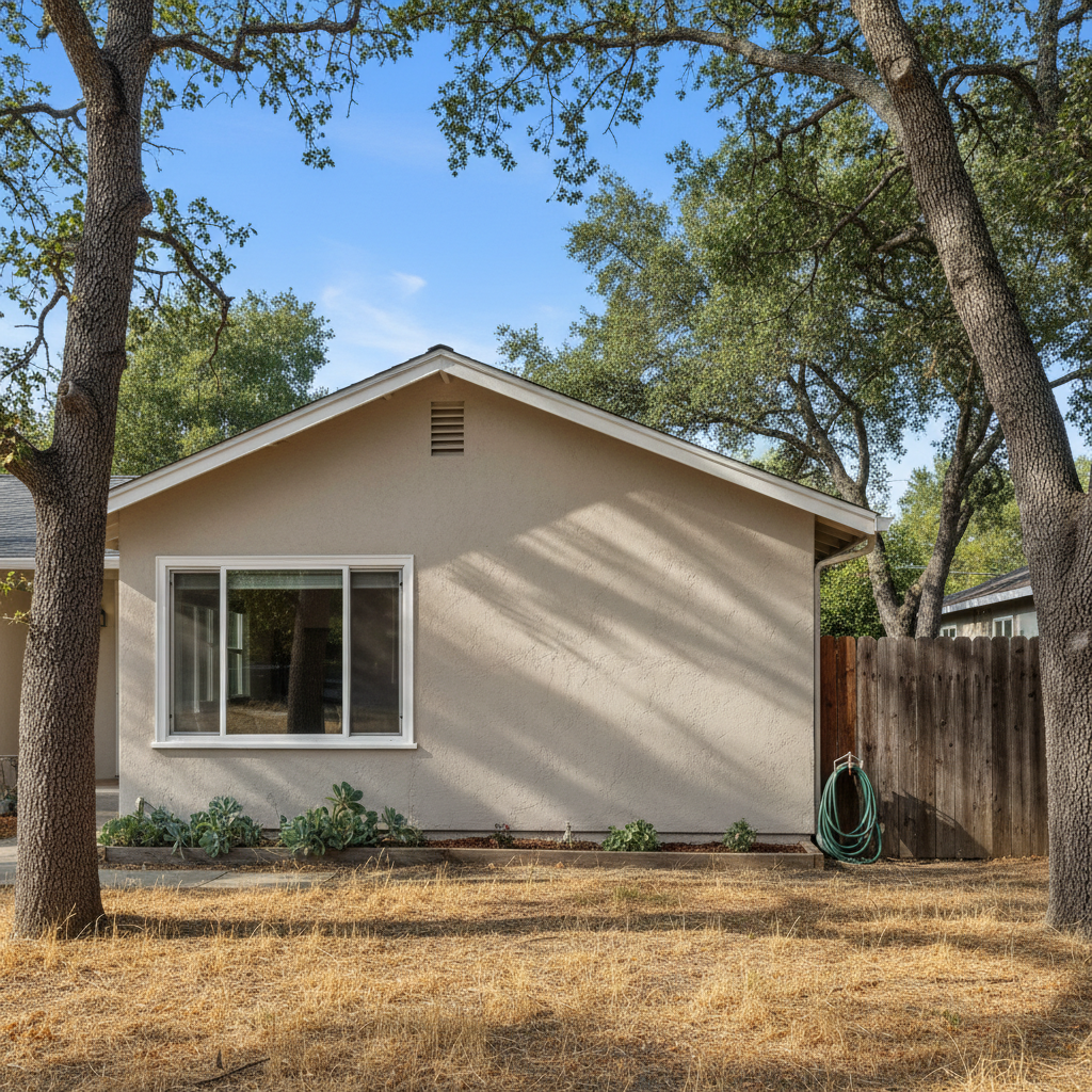 Completed stucco repair work at a residential property in Los Altos, CA