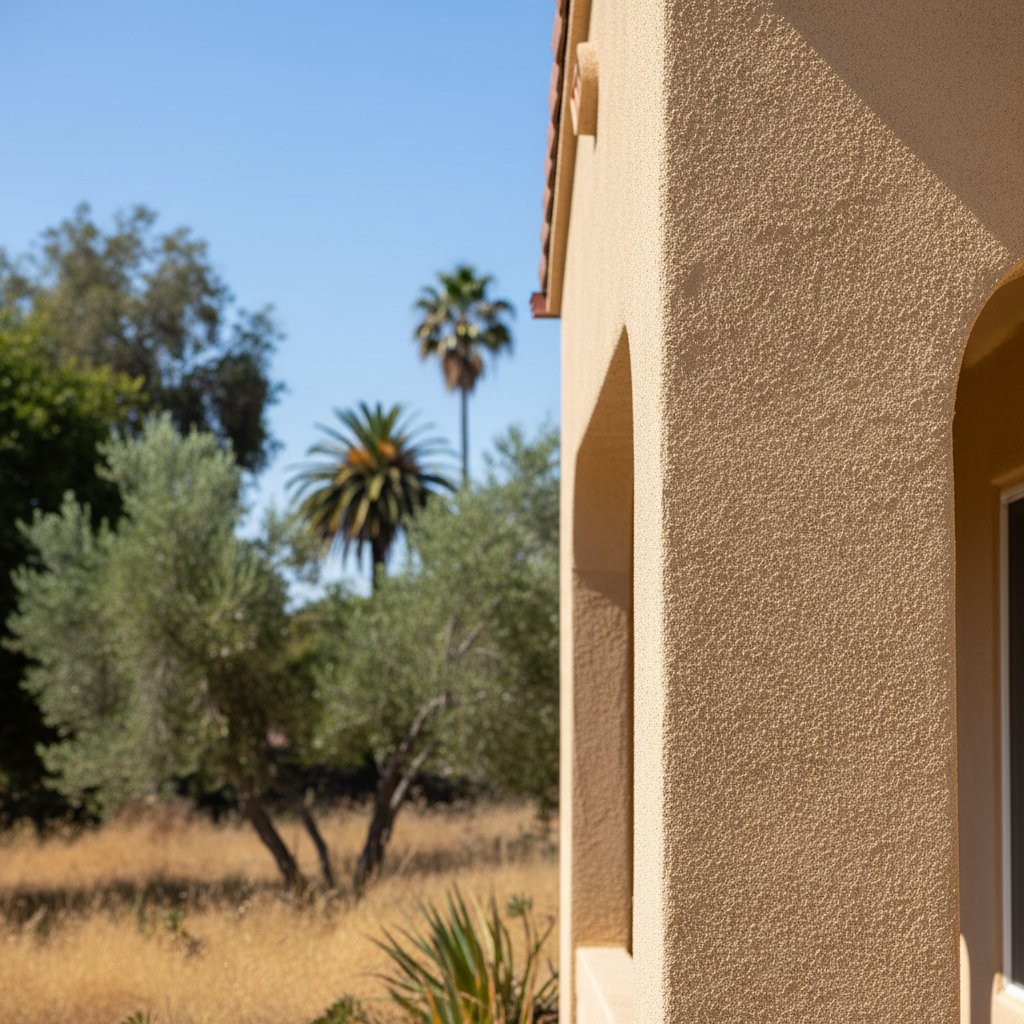Completed stucco installation work at a residential property in Pasadena, CA