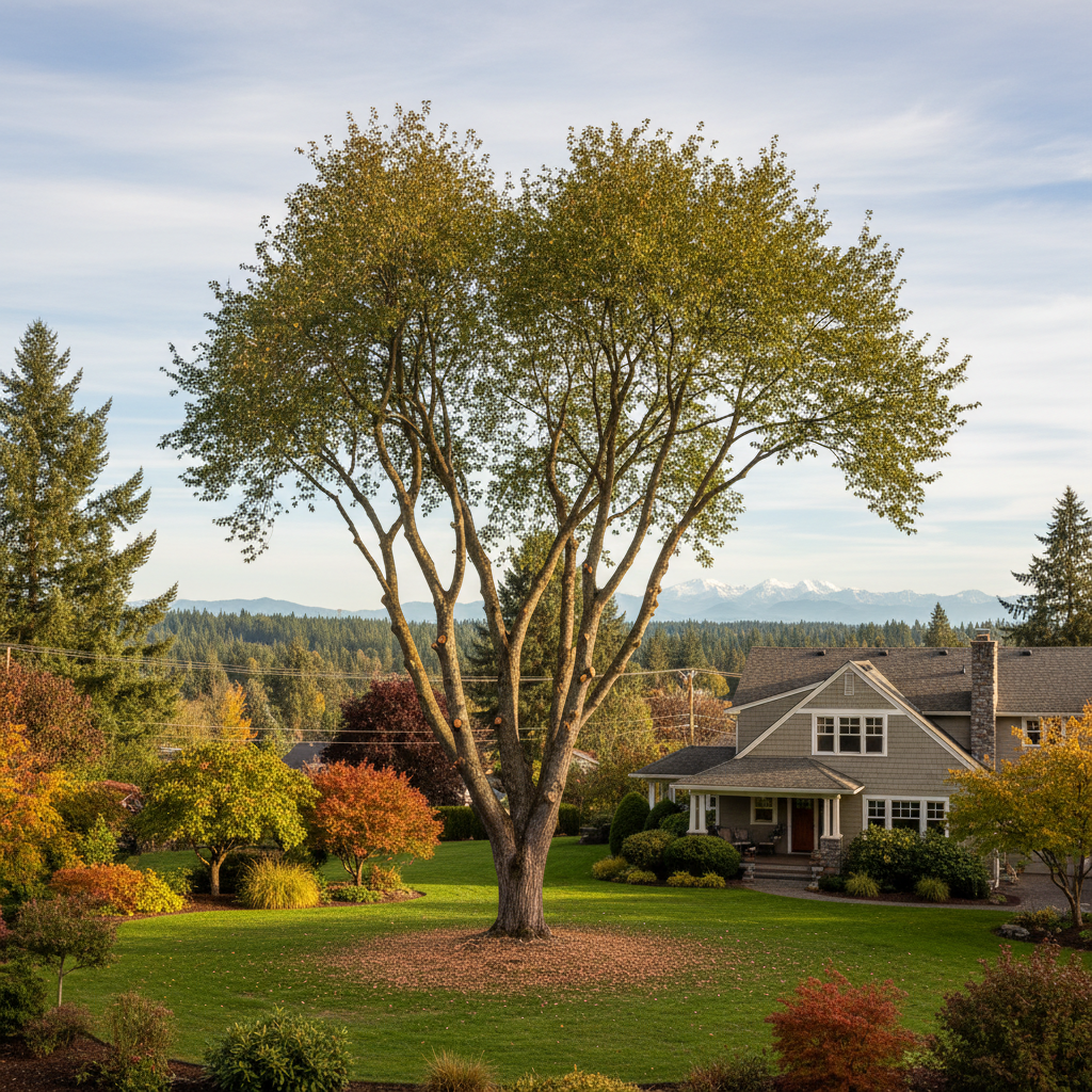 Completed tree pruning work at a residential property in Ellensburg, WA