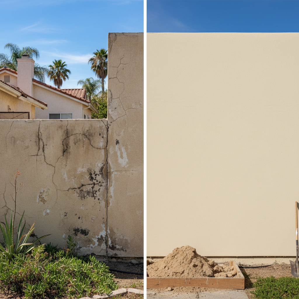 Completed stucco removal work at a residential property in Alameda, CA
