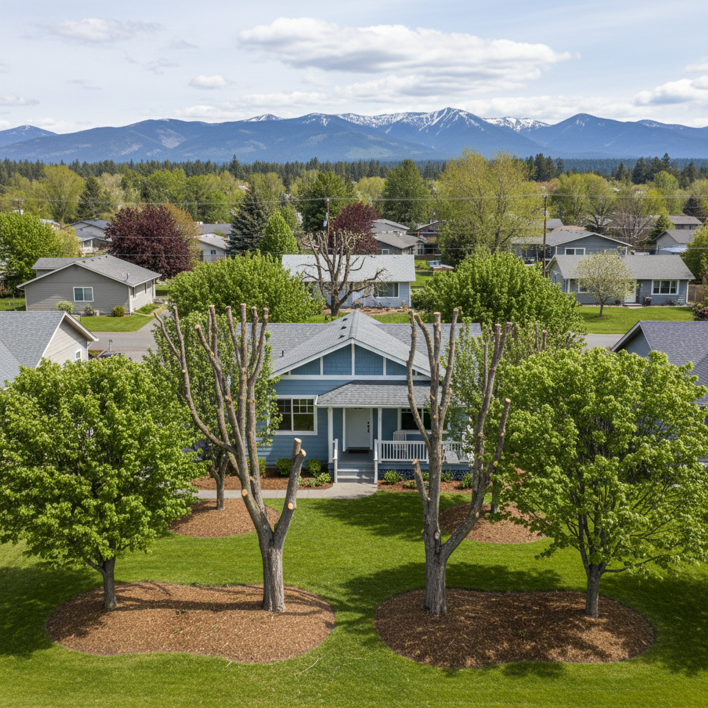 Completed tree trimming work at a residential property in Ellensburg, WA