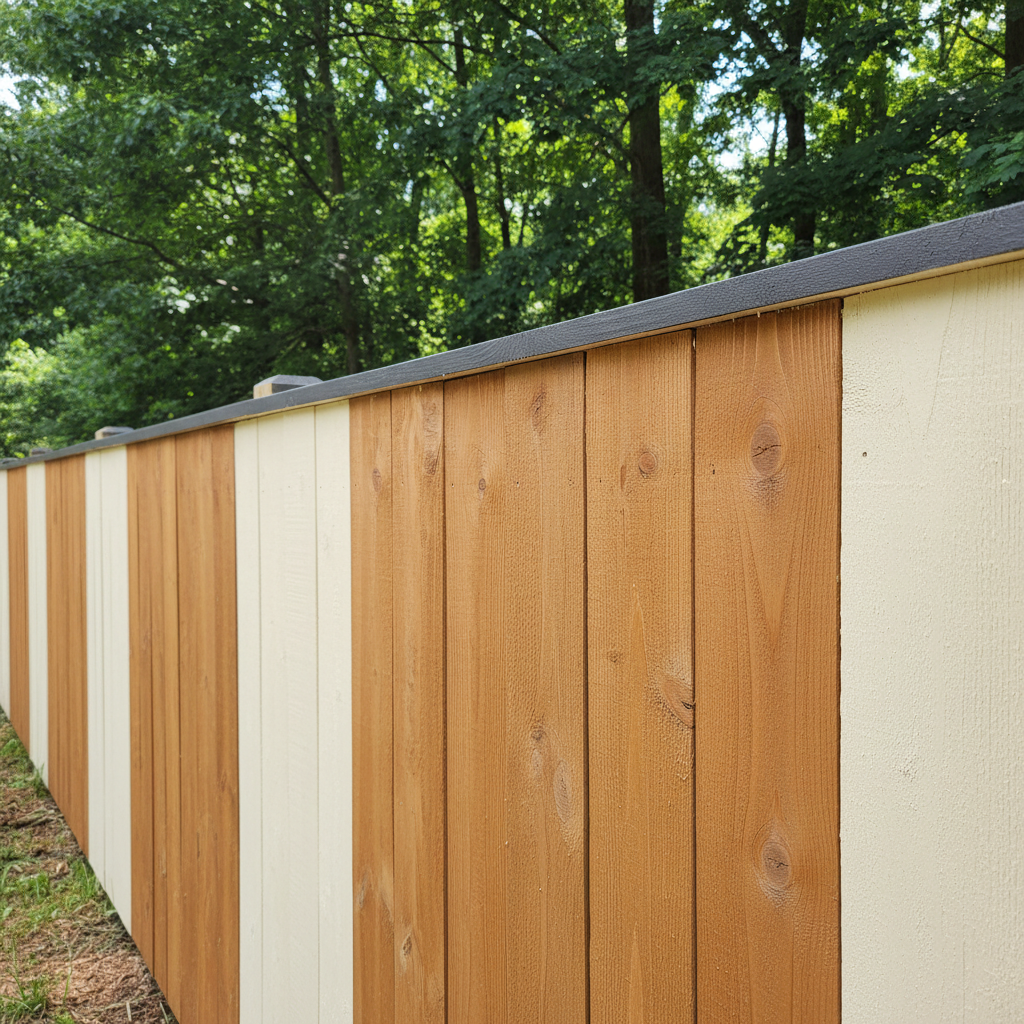 Completed fence staining and painting work at a residential property in Loudon, TN