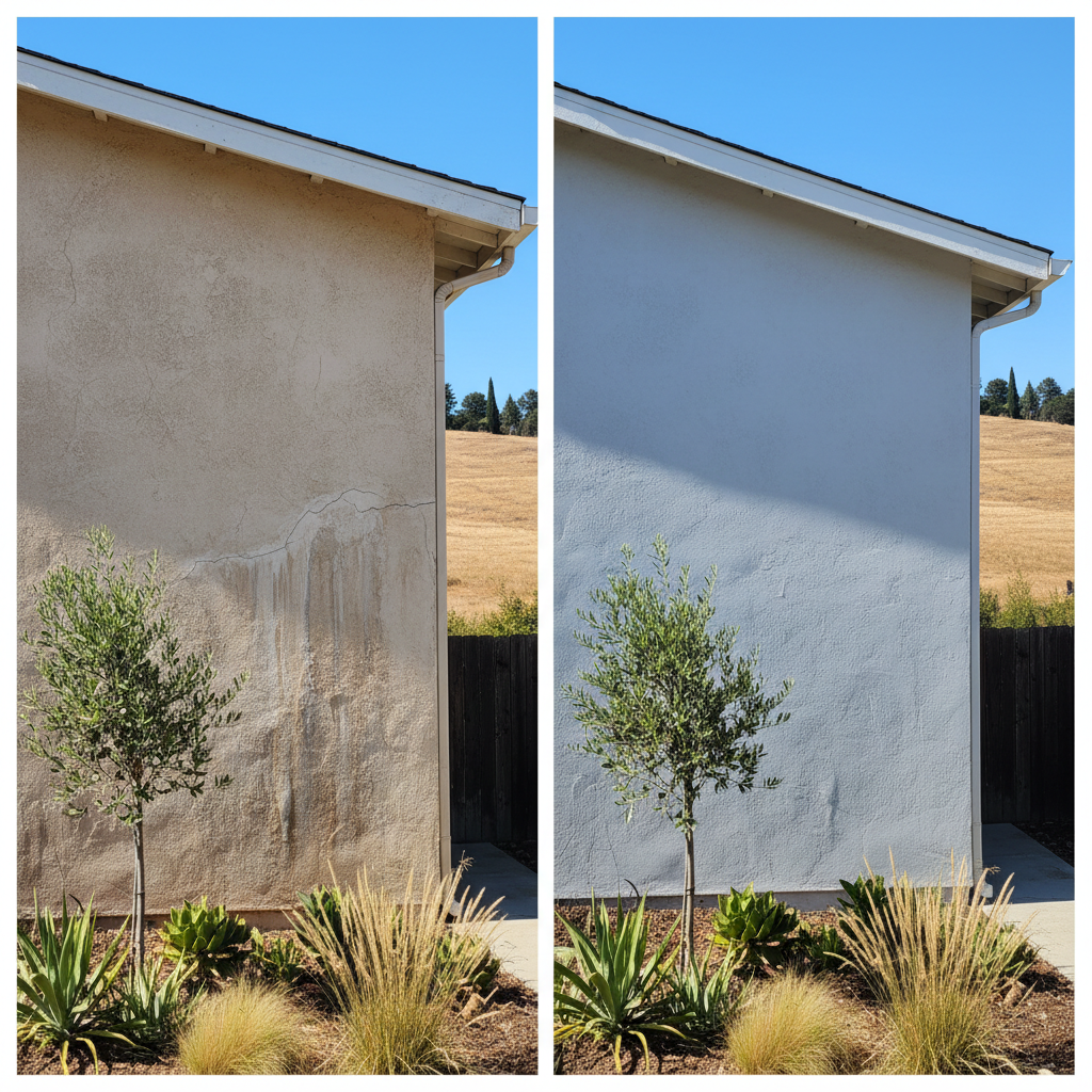Completed stucco painting work at a residential property in Marina, CA