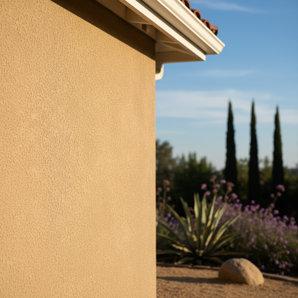 Completed residential stucco work at a residential property in Arcadia, CA