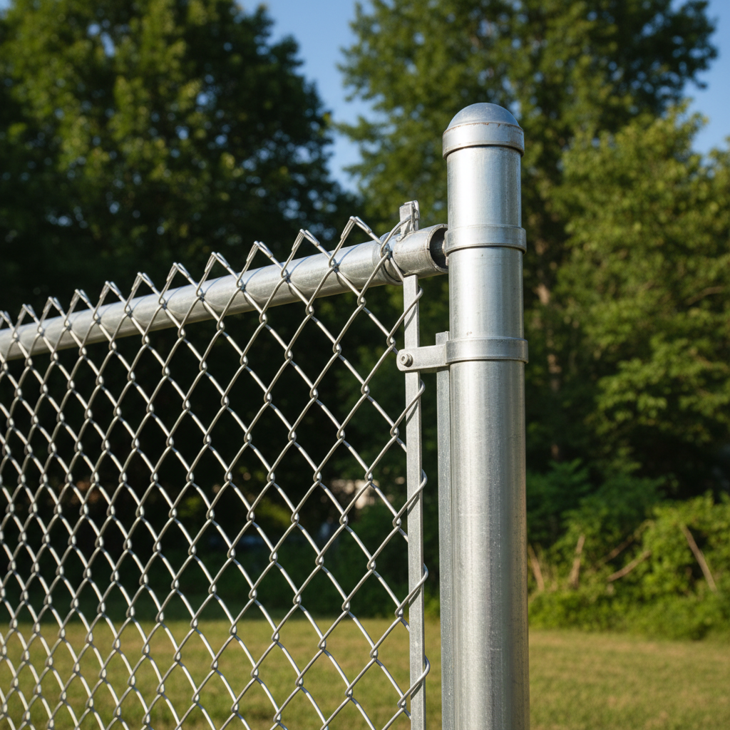Completed chain link fence installation work at a residential property in Loudon, TN