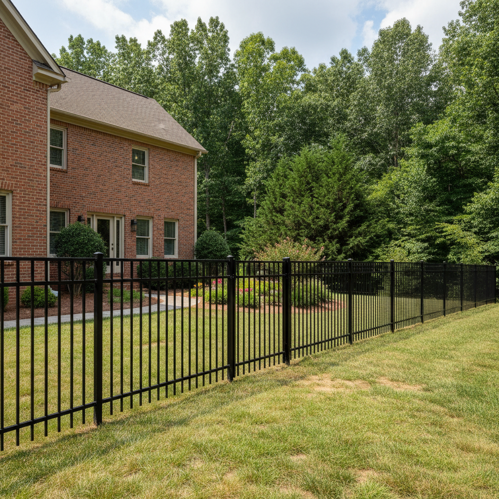 Completed aluminum fence installation work at a residential property in Loudon, TN