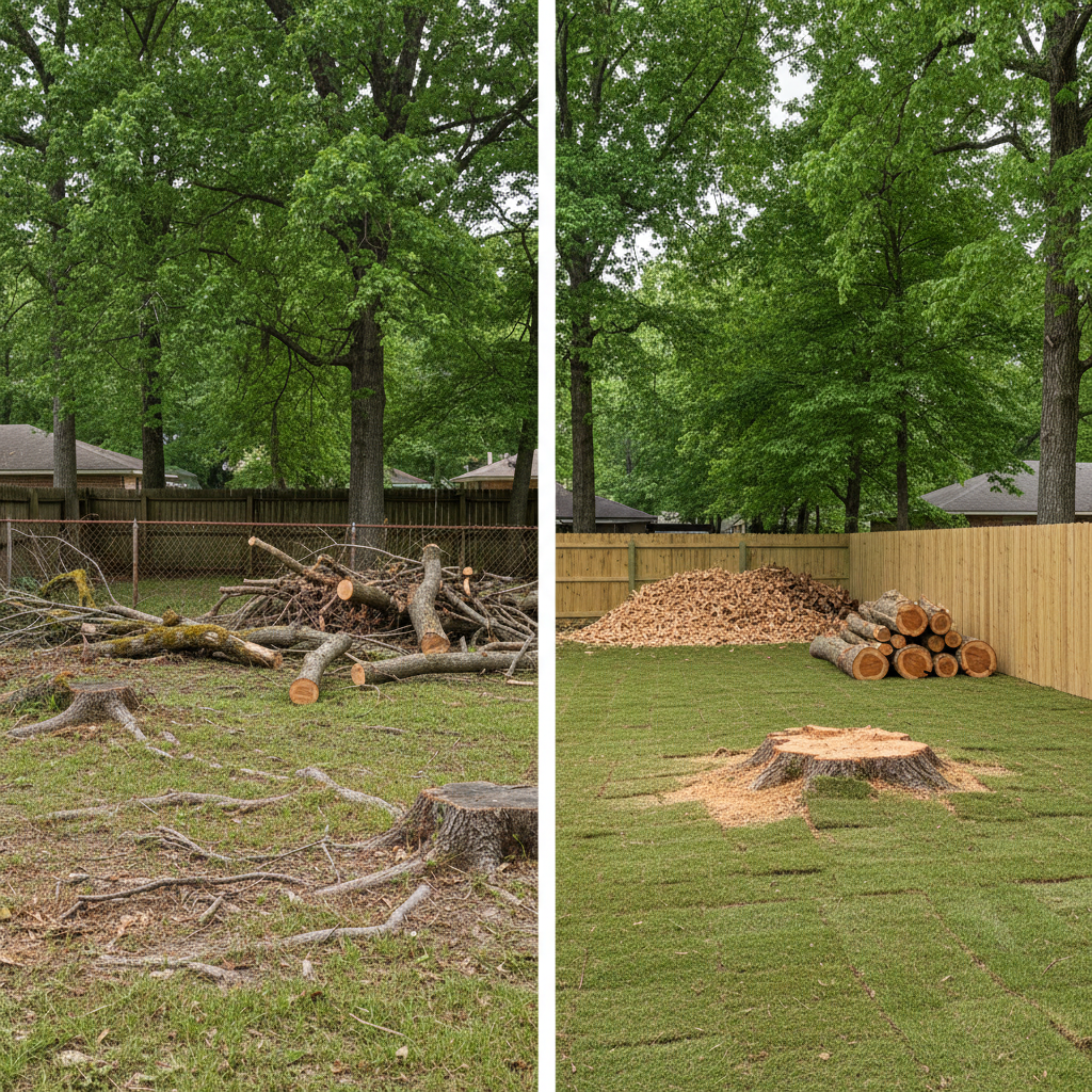 Completed emergency tree removal work at a residential property in Porter, TX