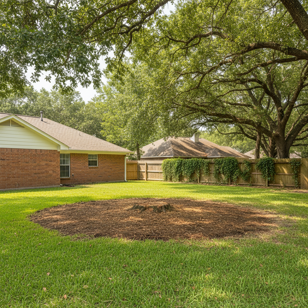 Completed stump grinding & removal work at a residential property in Orange, TX