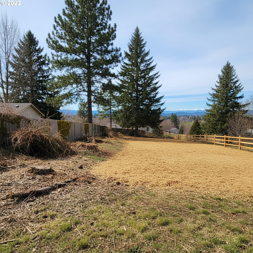 Completed land clearing work at a residential property in Ellensburg, WA