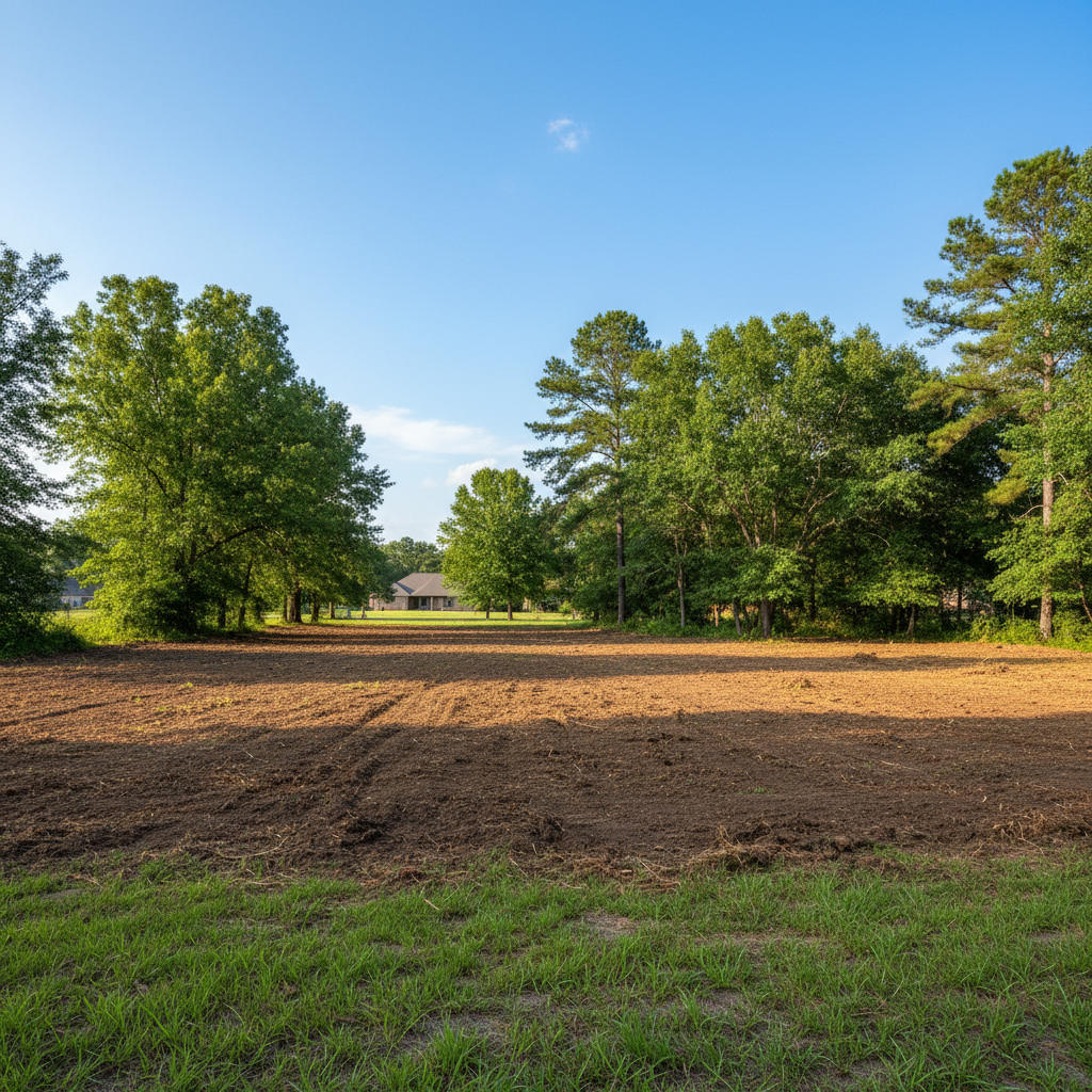 Completed land clearing work at a residential property in Orange, TX