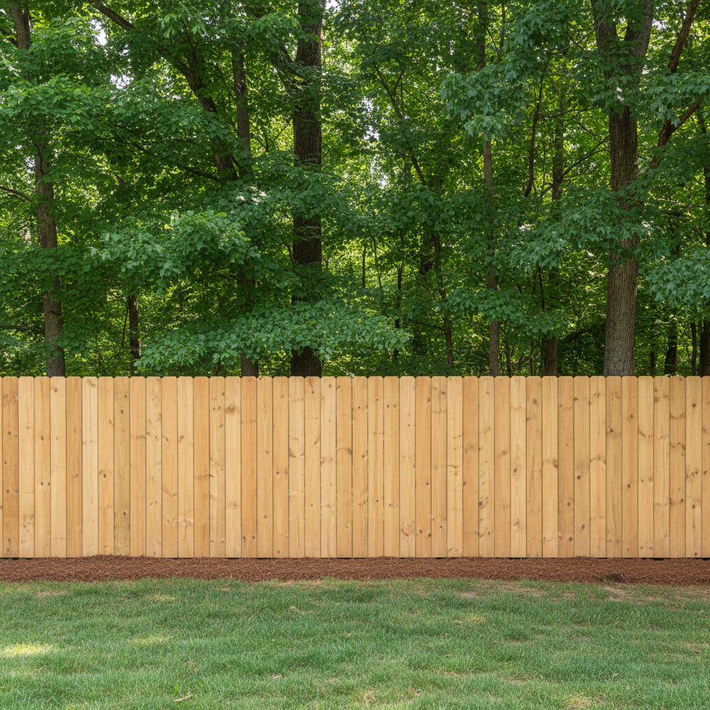 Completed privacy fence installation work at a residential property in Norris, TN