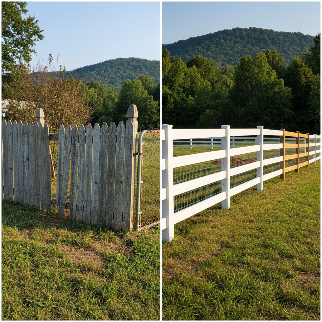 Completed farm fencing work at a residential property in Loudon, TN