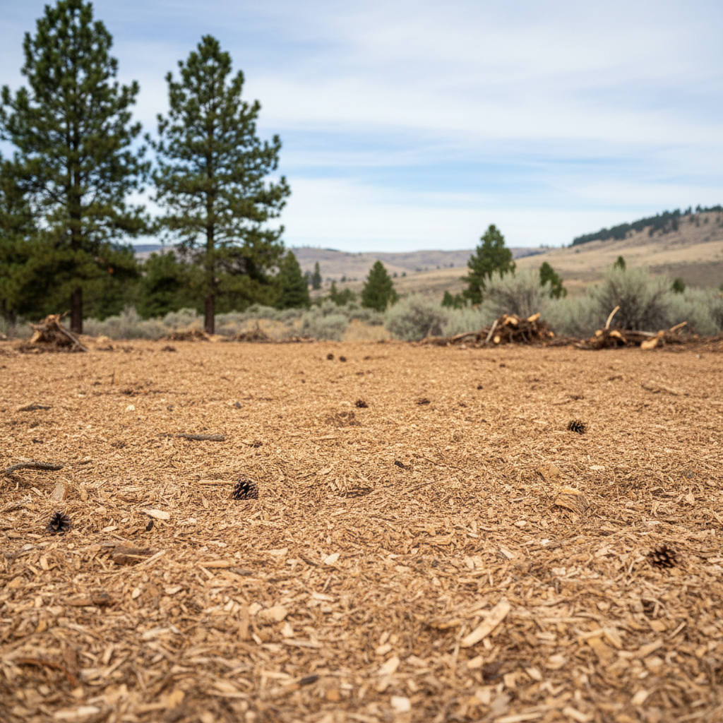 Completed lot clearing work at a residential property in Ellensburg, WA