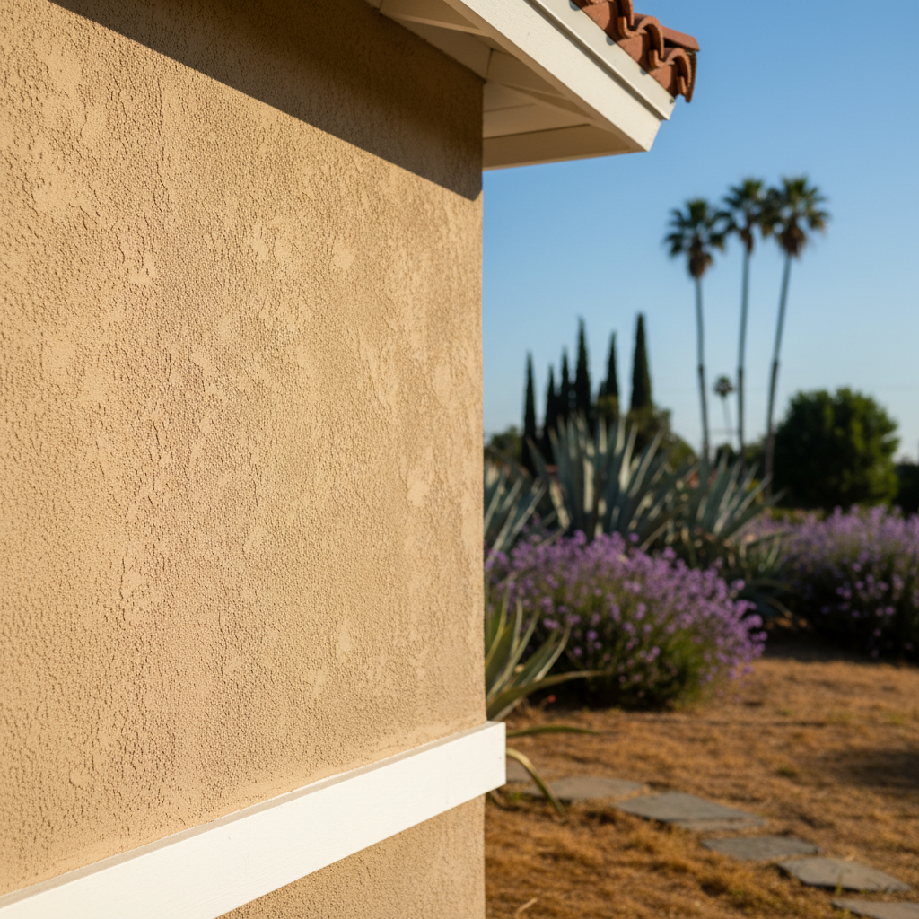 Completed stucco installation work at a residential property in Pasadena, CA