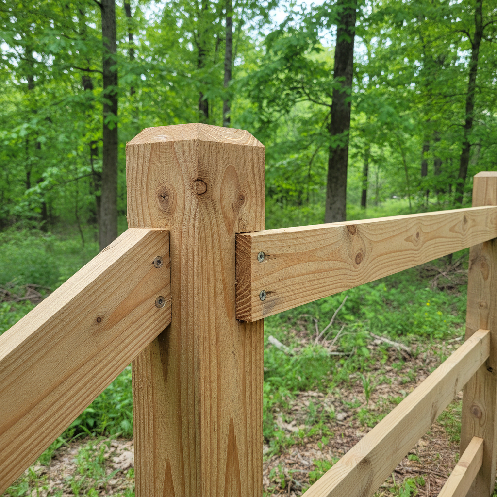 Completed fence repair work at a residential property in Loudon, TN
