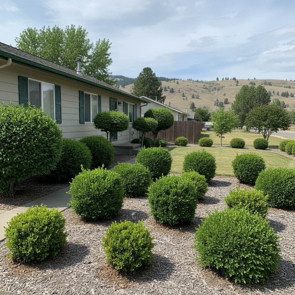 Completed shrub & bush trimming work at a residential property in Ellensburg, WA