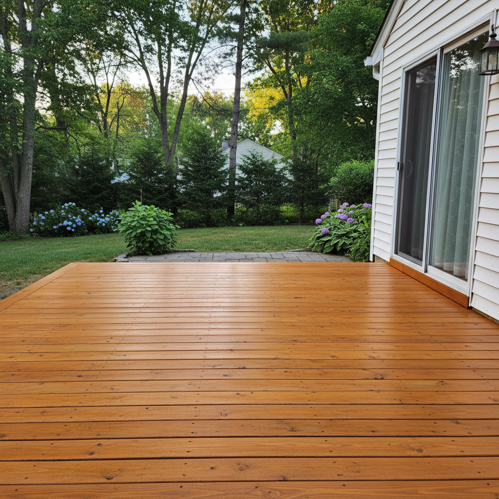 Completed deck painting & staining work at a residential property in Hamden, CT