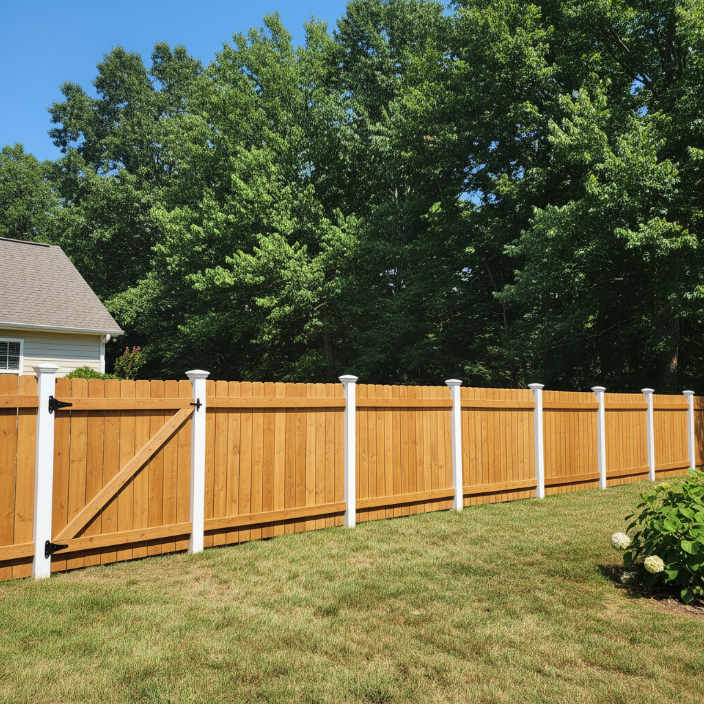 Completed fence staining and painting work at a residential property in Rockford, TN