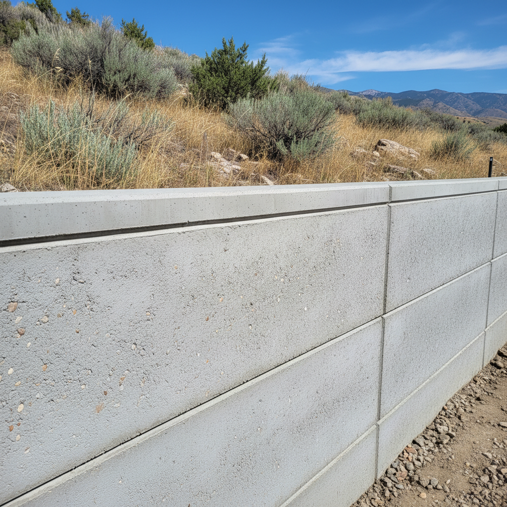 Completed concrete retaining walls work at a residential property in Ogden, UT