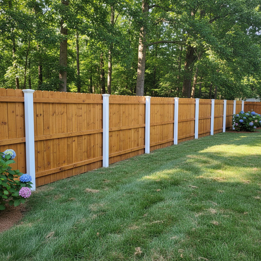 Completed fence staining and painting work at a residential property in Norris, TN