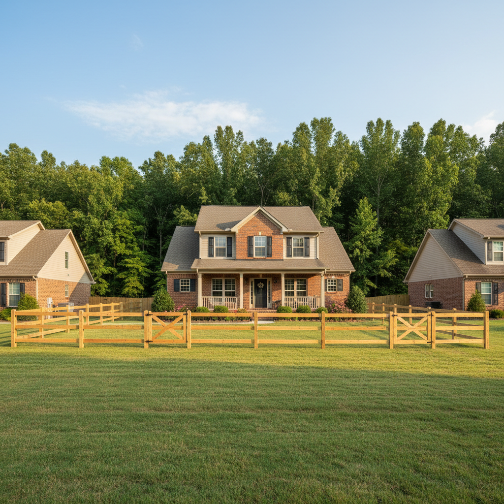 Completed farm fencing work at a residential property in Norris, TN