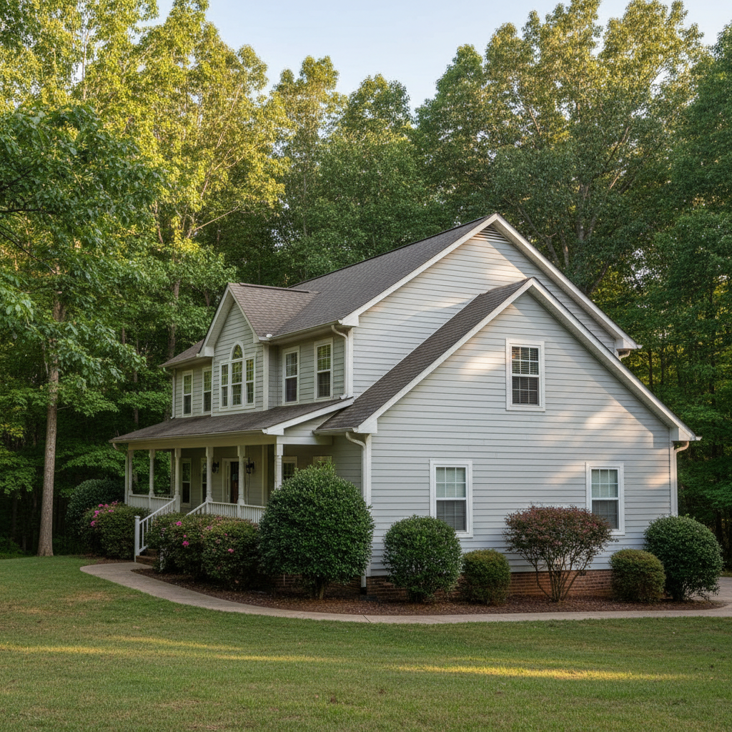 Completed siding cleaning work at a residential property in Sevierville, TN