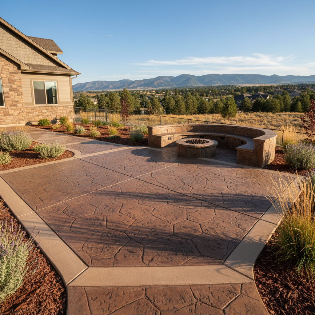 Completed decorative concrete work at a residential property in Ogden, UT