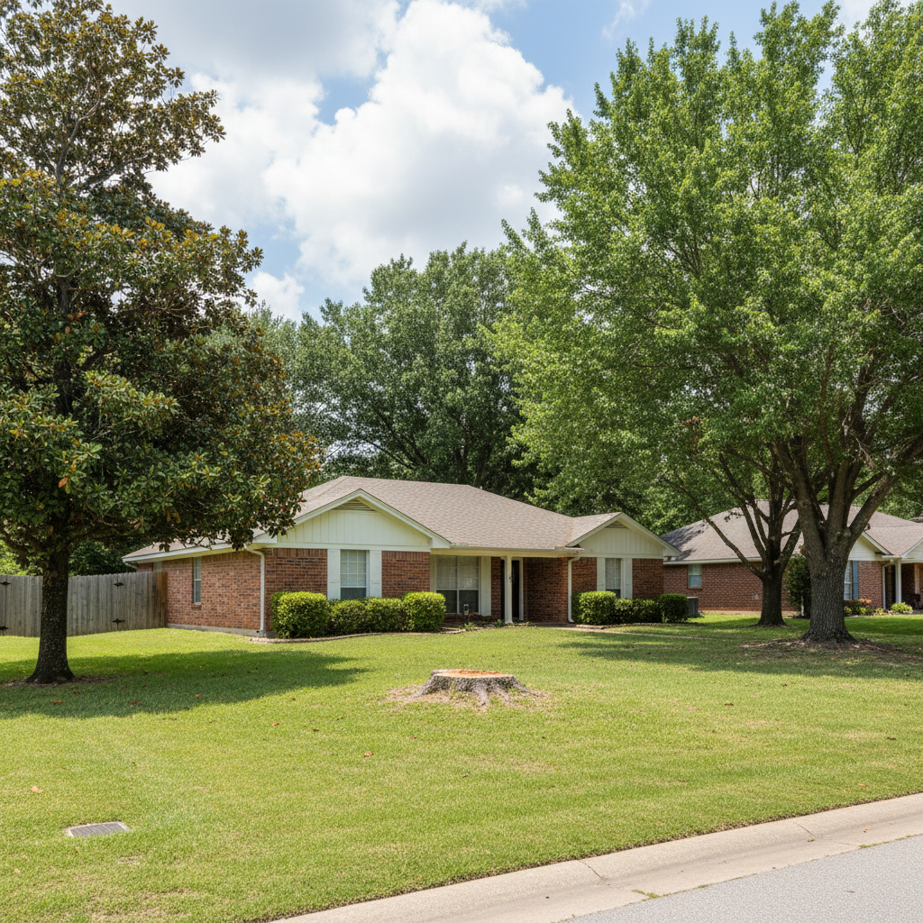 Completed emergency tree removal work at a residential property in Orange, TX