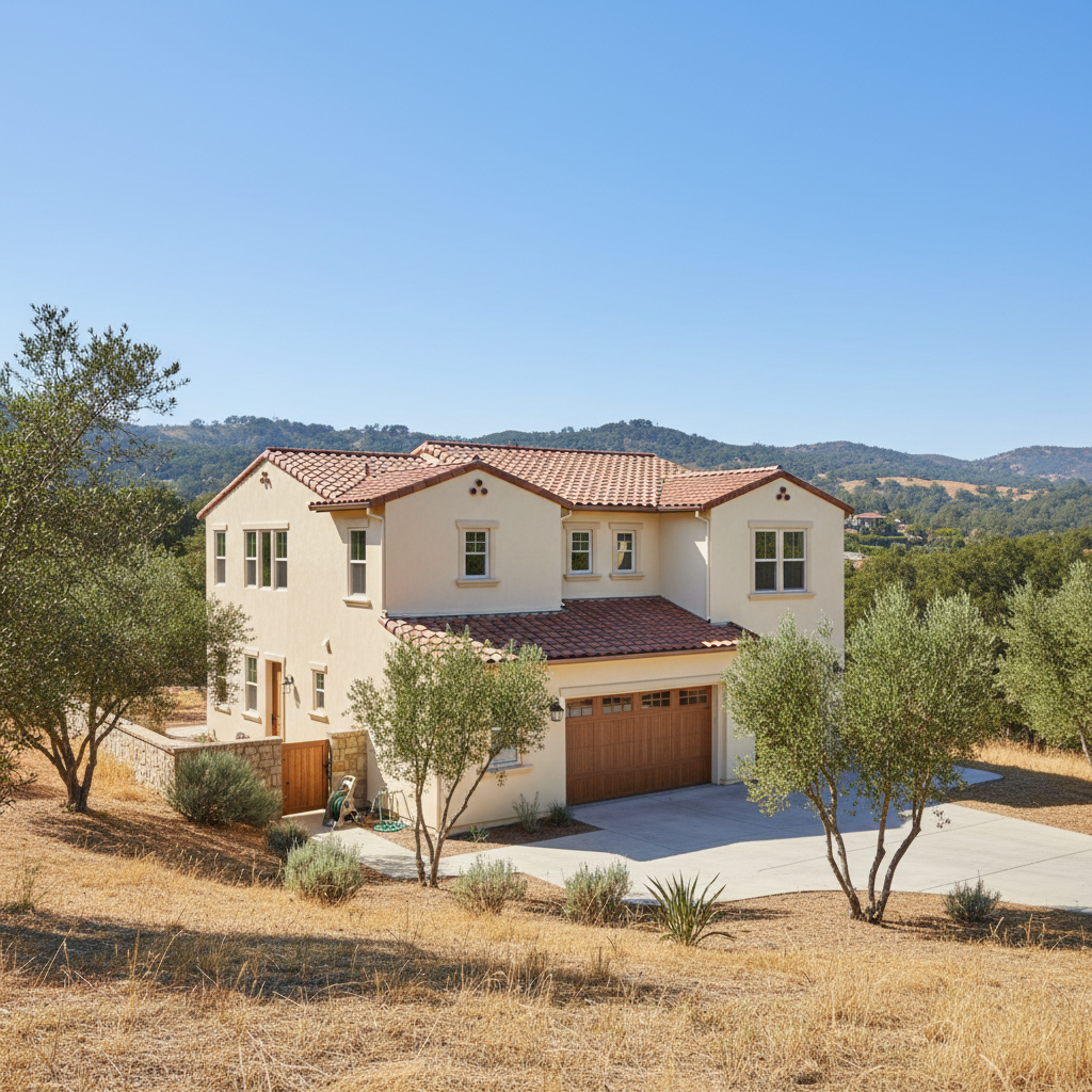 Completed stucco replacement work at a residential property in Saratoga, CA