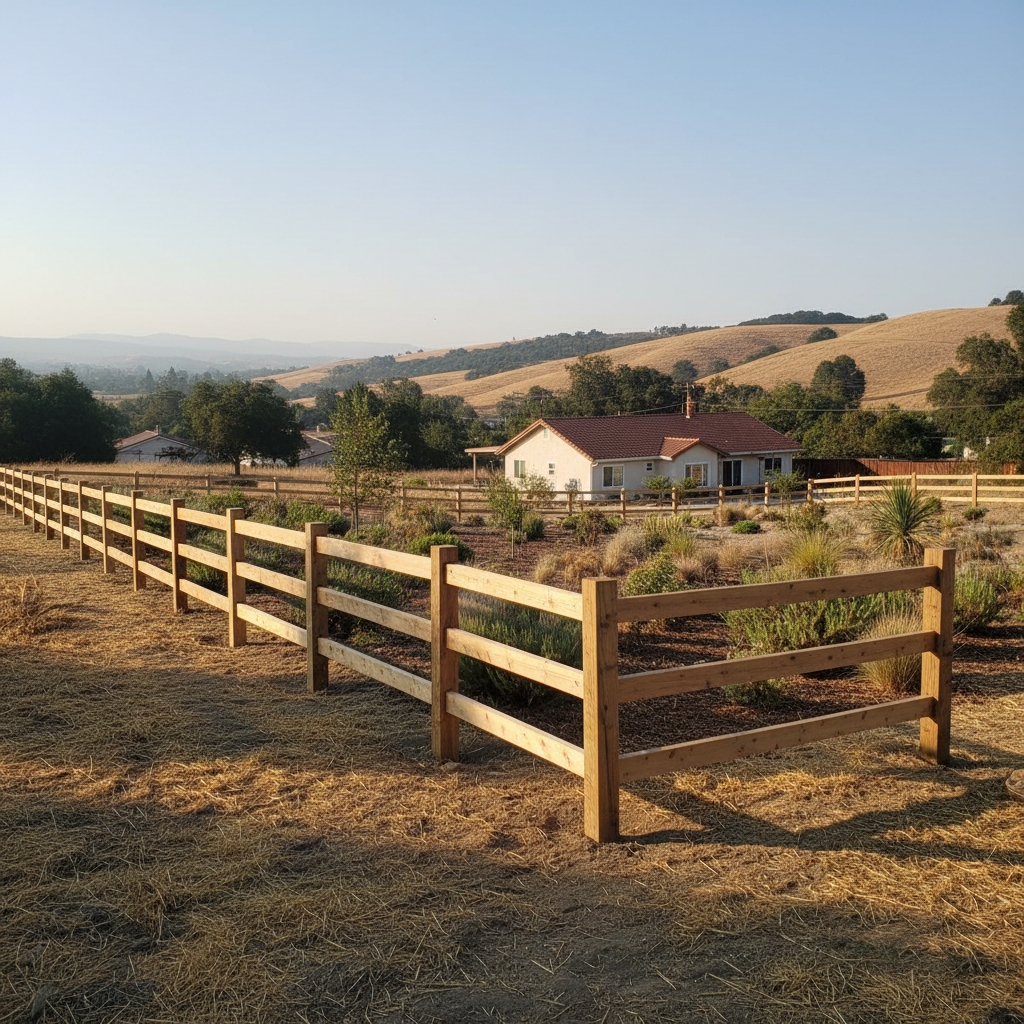 Completed farm fencing work at a residential property in Vallejo, CA