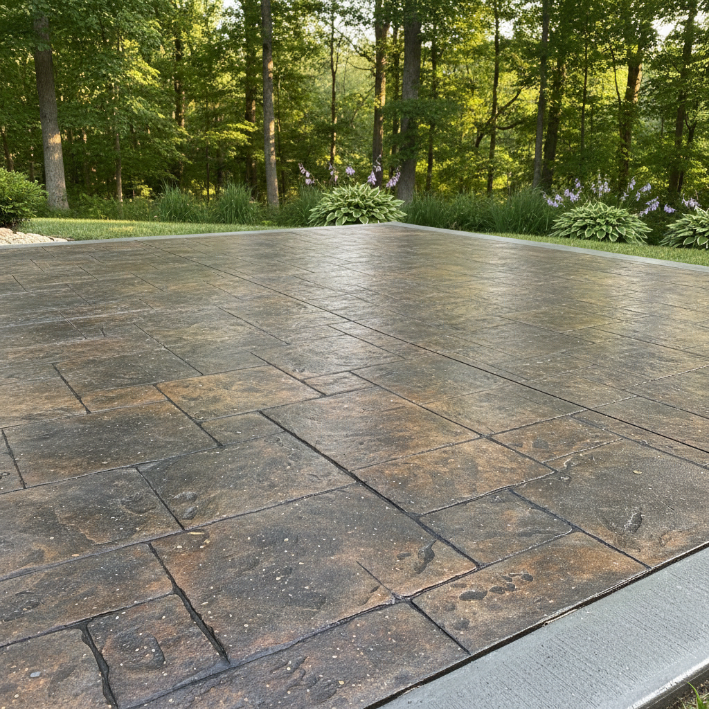 Completed decorative concrete work at a residential property in Oak Ridge, TN