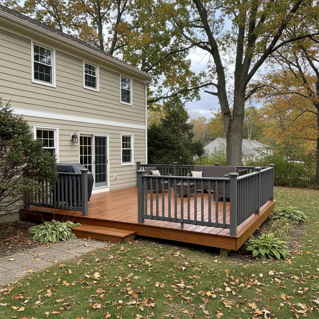 Completed deck painting & staining work at a residential property in Hamden, CT