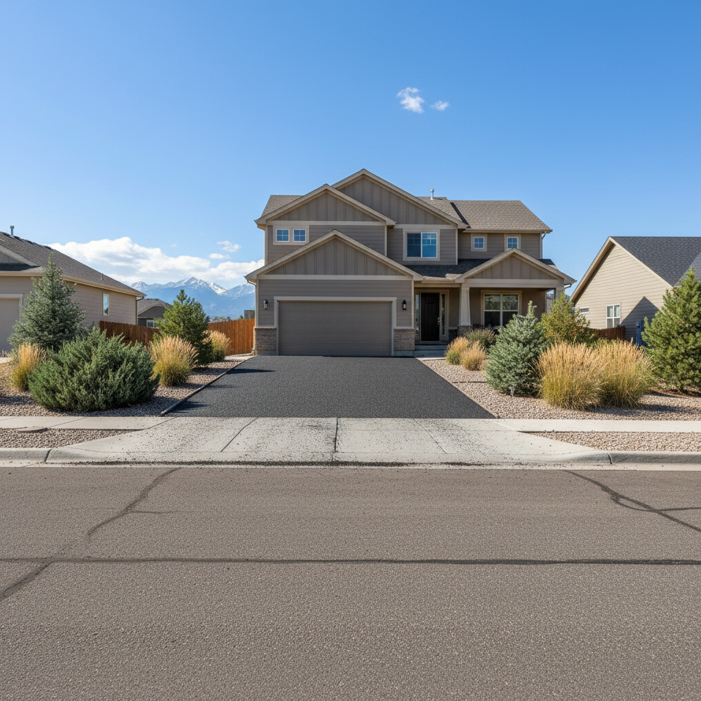 Completed asphalt milling work at a residential property in Thornton, CO