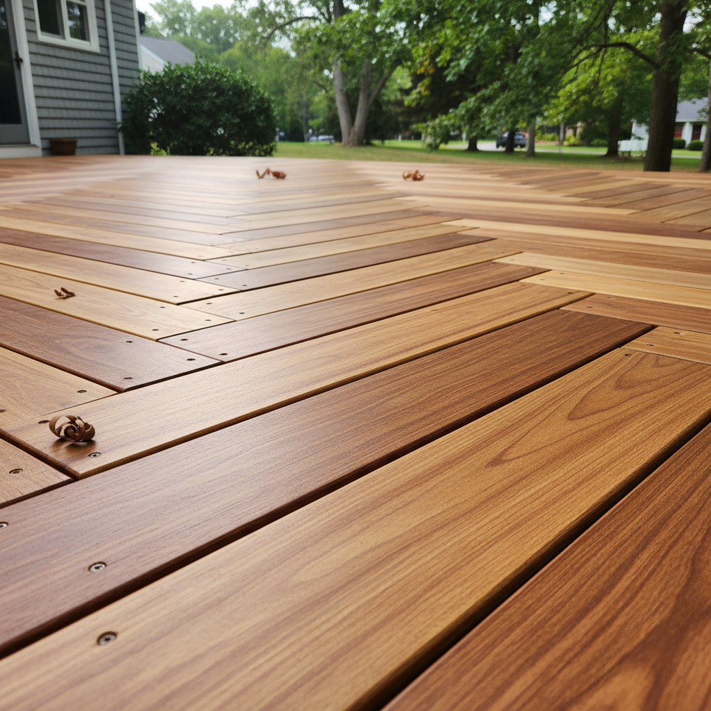 Completed deck repair work at a residential property in Hamden, CT