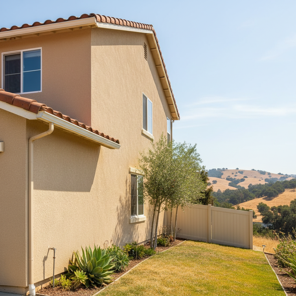 Completed residential stucco work at a residential property in Saratoga, CA