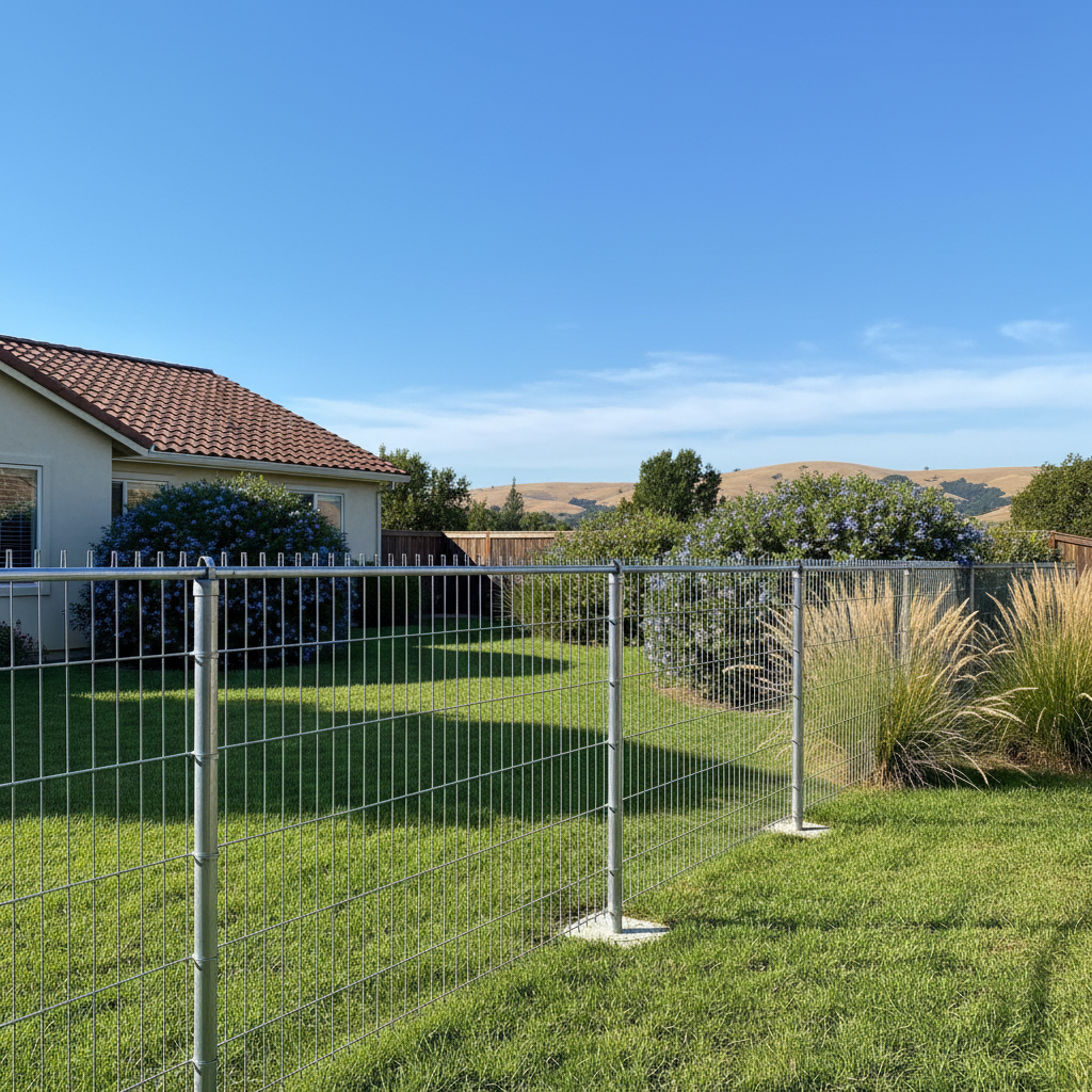 Completed chain link fence installation work at a residential property in American Canyon, CA