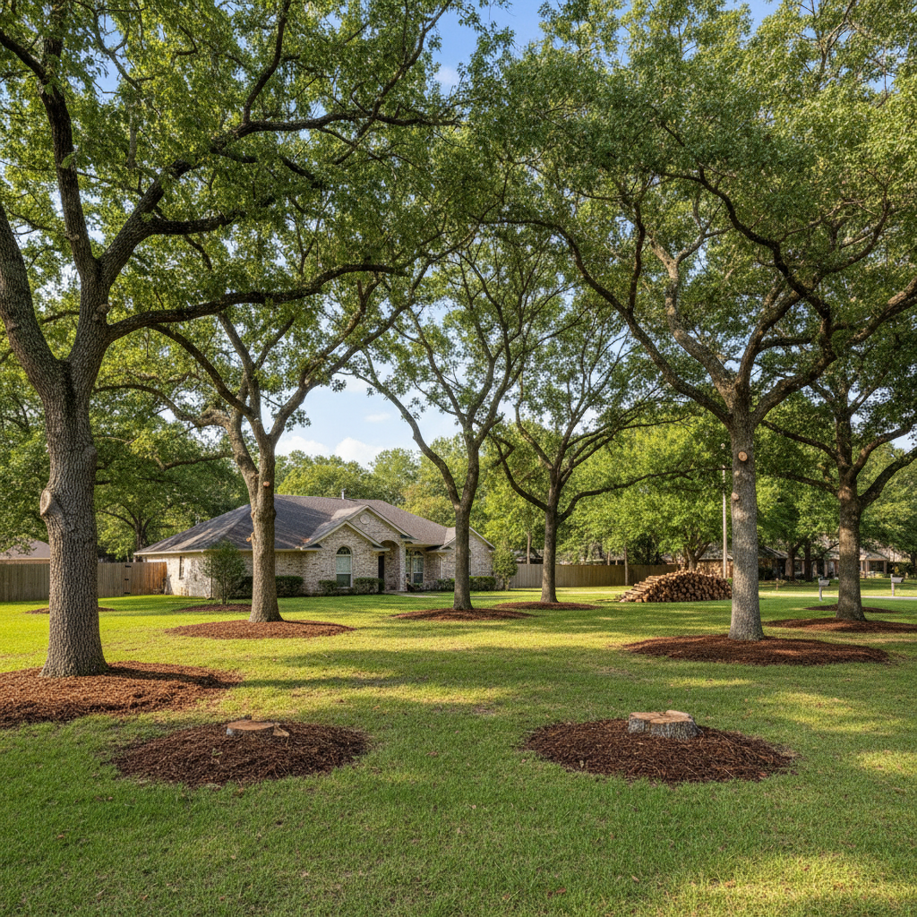 Completed tree health & care work at a residential property in Huffman, TX