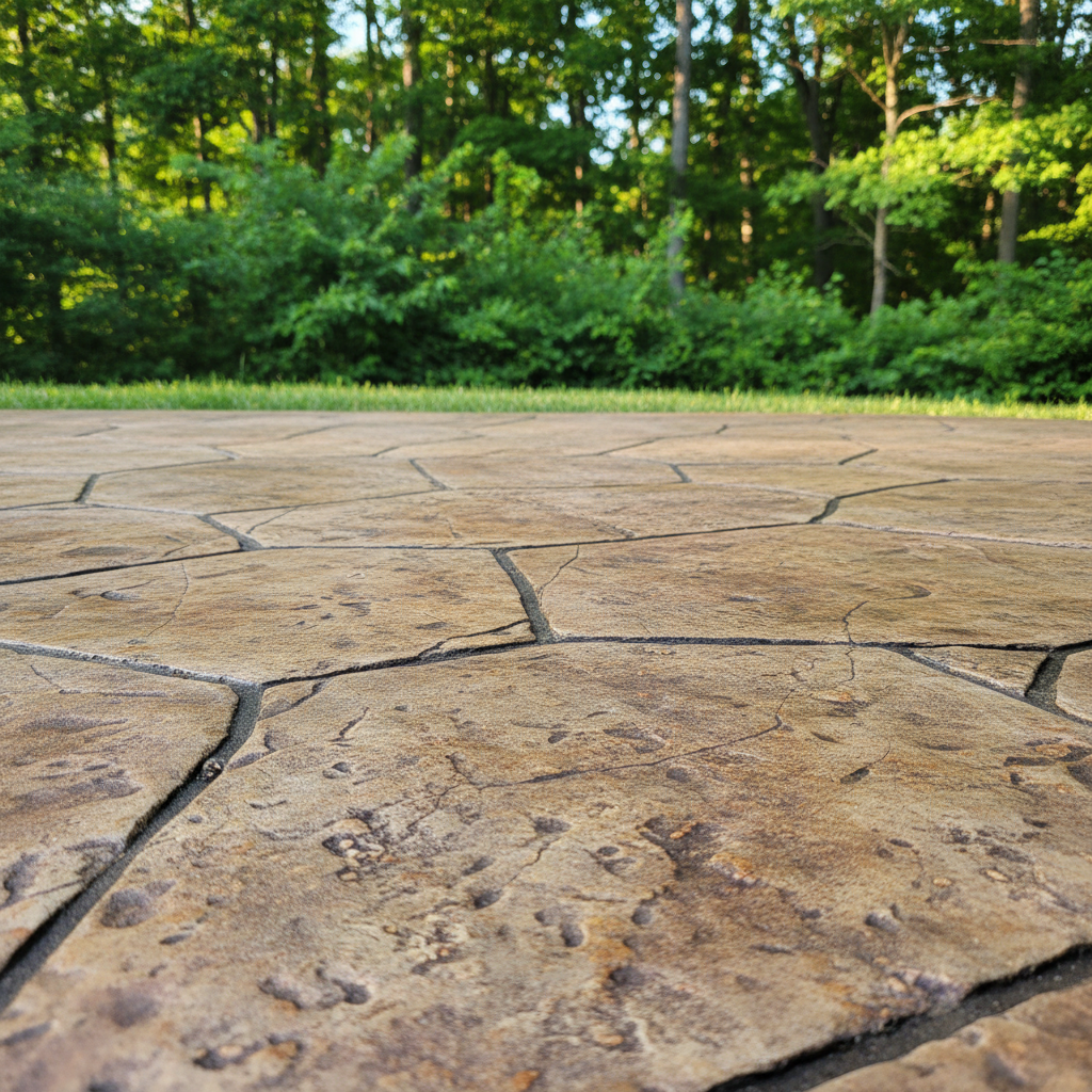 Completed decorative concrete work at a residential property in Oak Ridge, TN