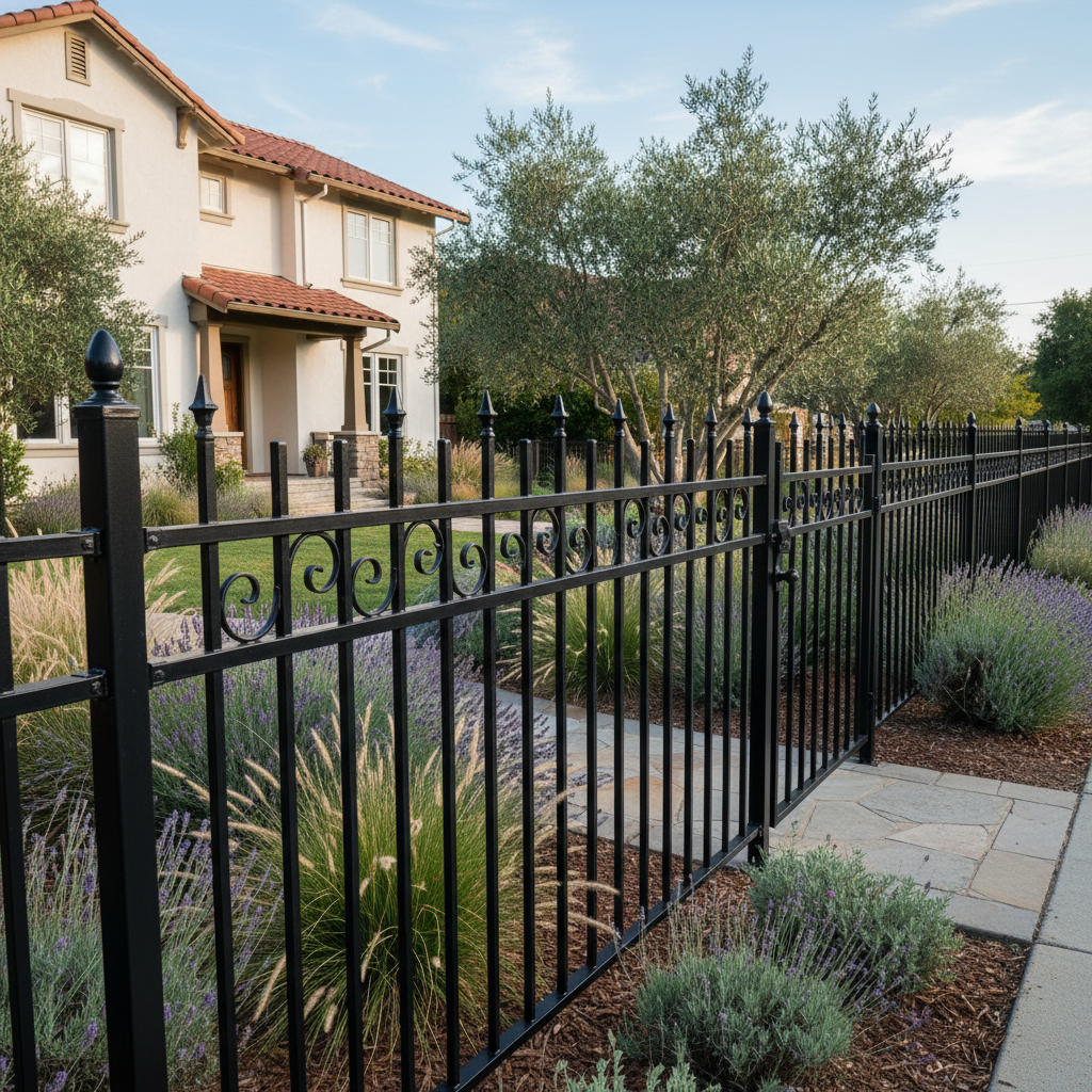 Completed ornamental iron fencing work at a residential property in American Canyon, CA