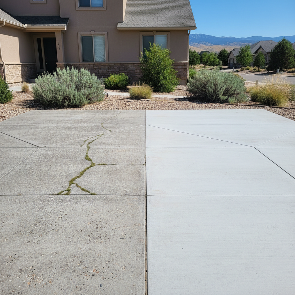 Completed concrete flatwork work at a residential property in Ogden, UT