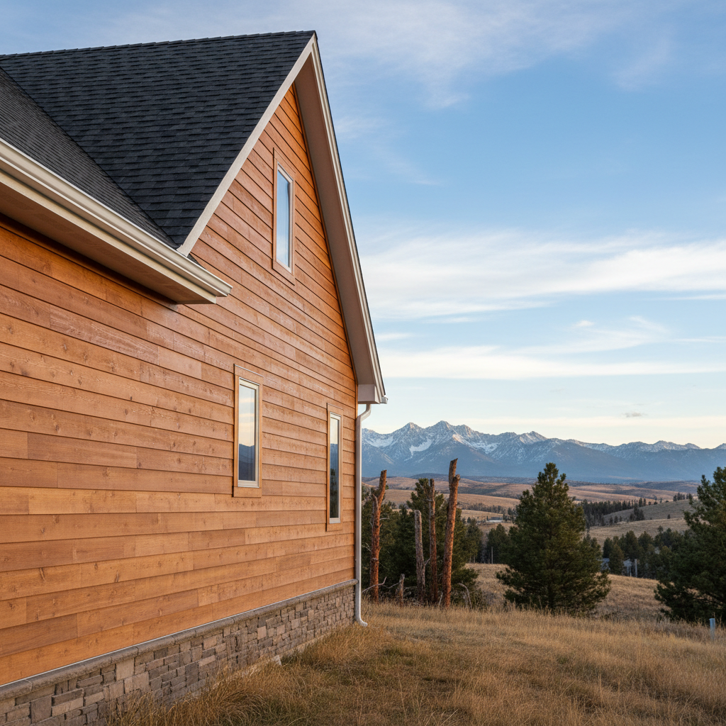 Completed wooden siding work at a residential property in Great Falls, MT