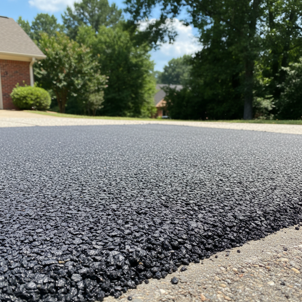 Completed asphalt patching work at a residential property in Birmingham, AL