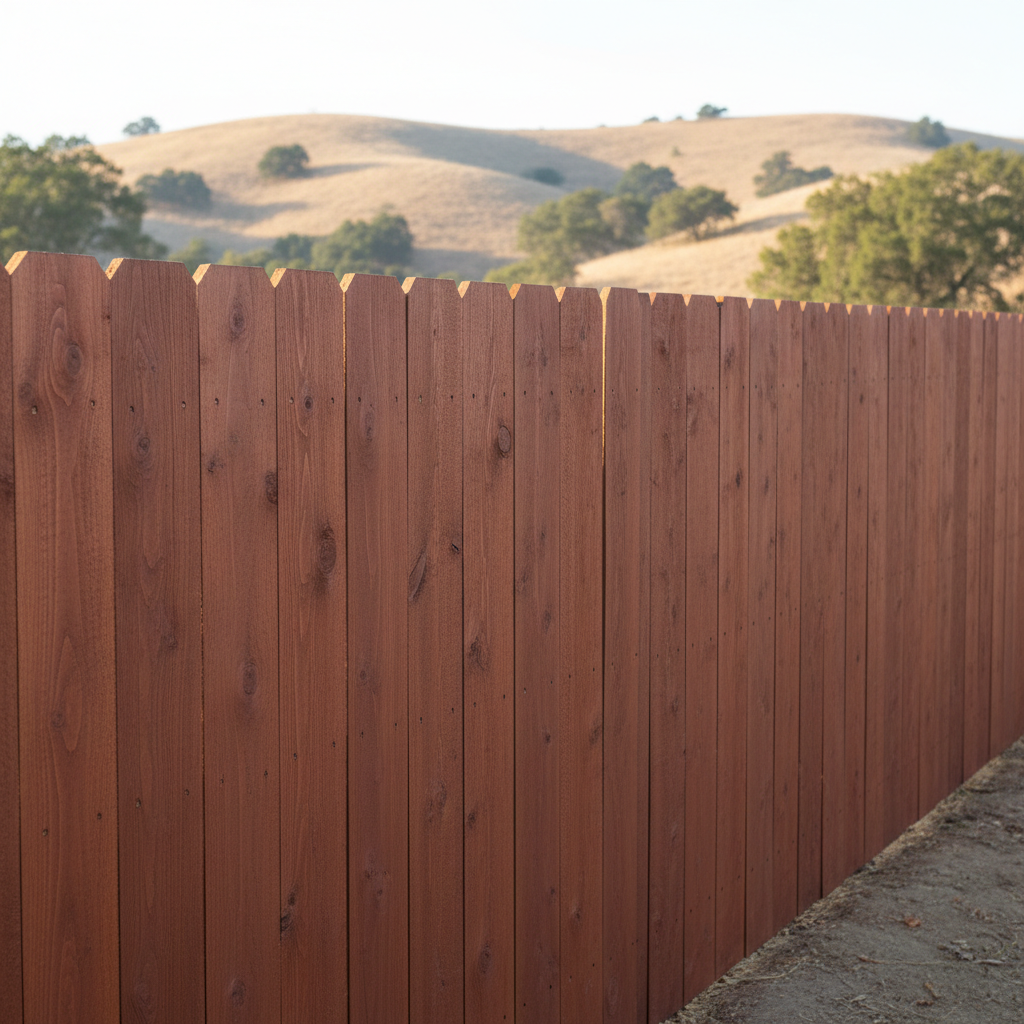 Completed fence staining and painting work at a residential property in American Canyon, CA