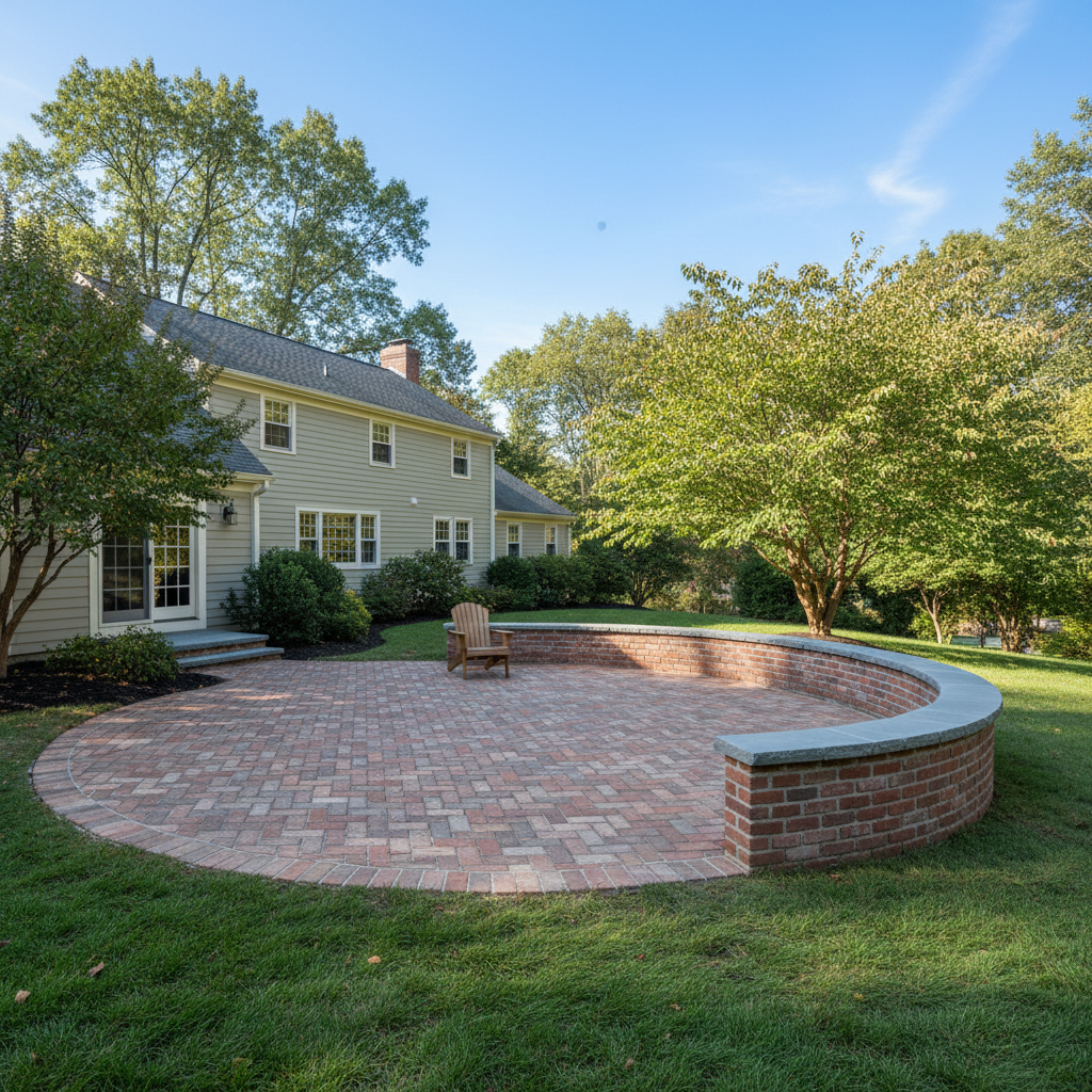 Completed brick laying work at a residential property in Lexington, MA